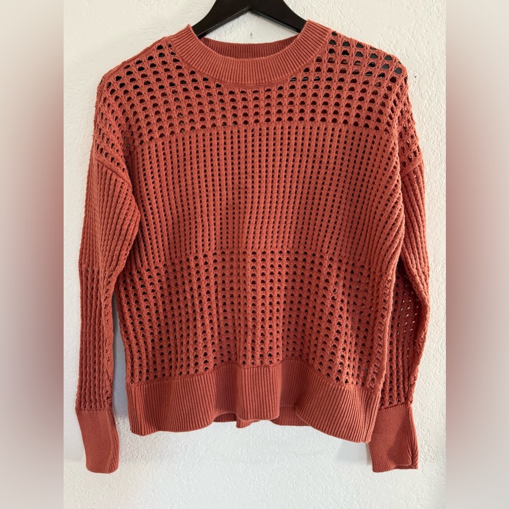 Haven Well Within Pointelle Boxy Knit Sweater Organic Cotton Size Medium - Picture 3 of 11